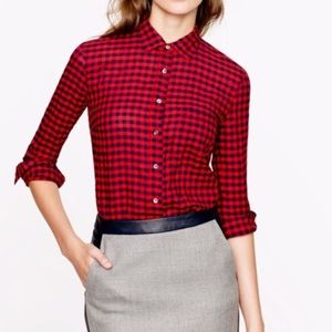 J.Crew Classic Fit Boy Shirt in Crinkle Red Plaid